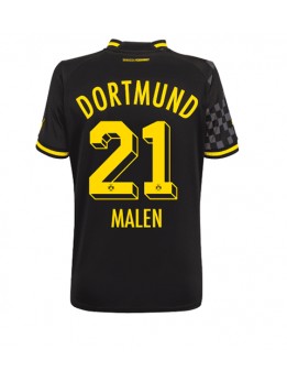 Borussia Dortmund Donyell Malen #21 Auswärtstrikot für Frauen 2022-23 Kurzarm